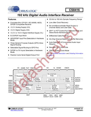 CS8416-DZZ datasheet  